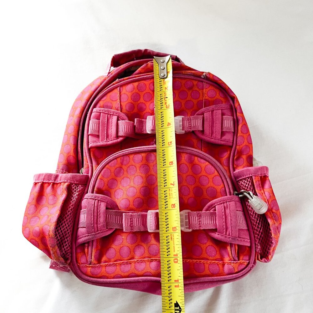Pottery Barn Kids Mackenzie Small Pink Orange Dot Backpack School Bag - Picture 12 of 14